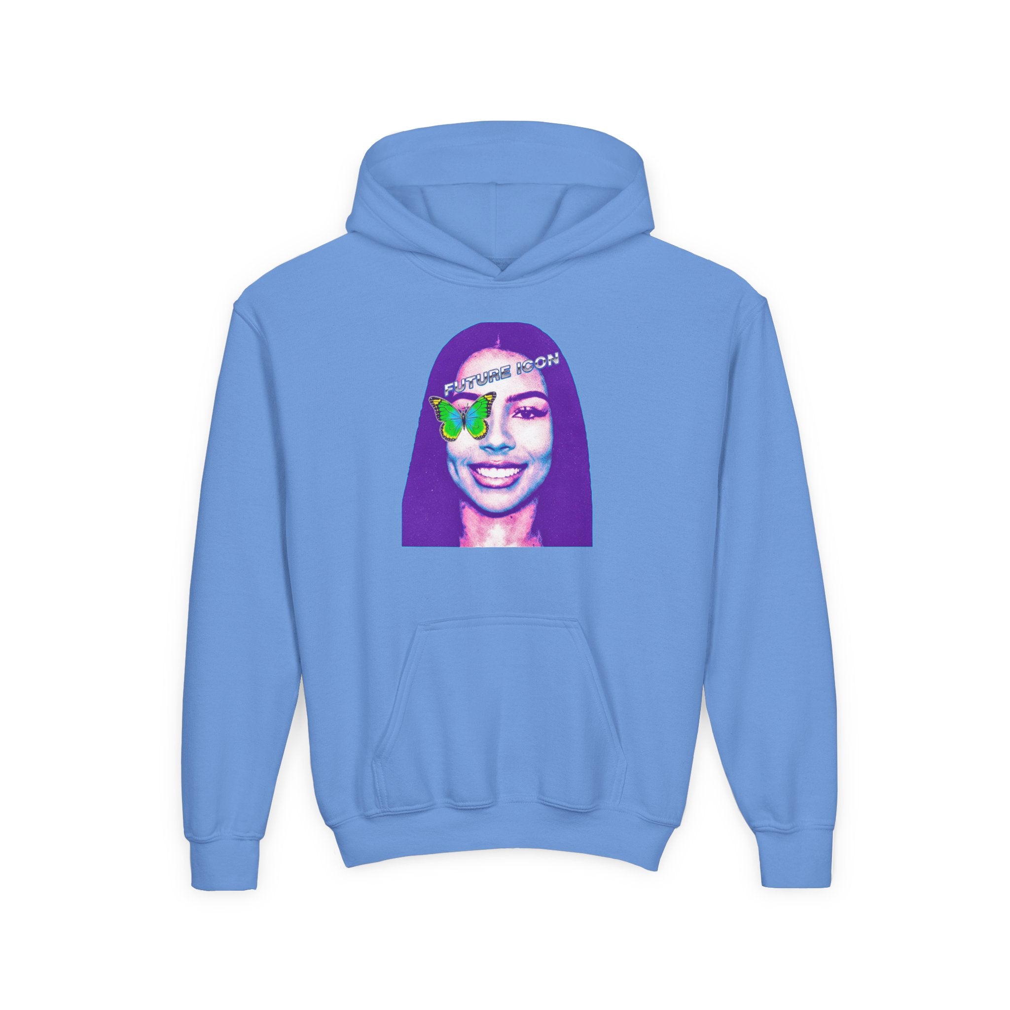 Youth Hoodie — Retro Neon Portrait "Fashion Icon" Graphic - Pixie Sleeze