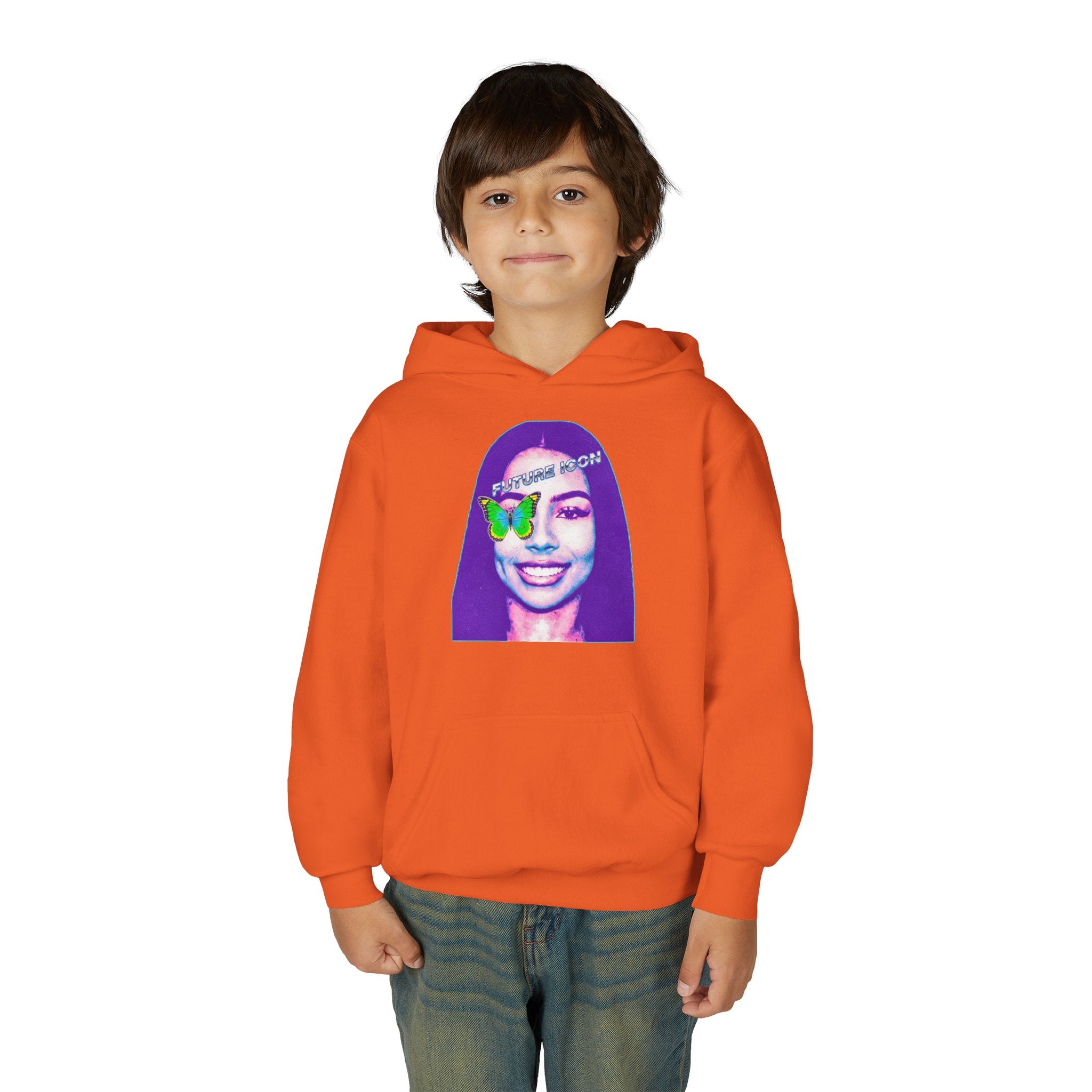 Youth Hoodie — Retro Neon Portrait "Fashion Icon" Graphic - Pixie Sleeze