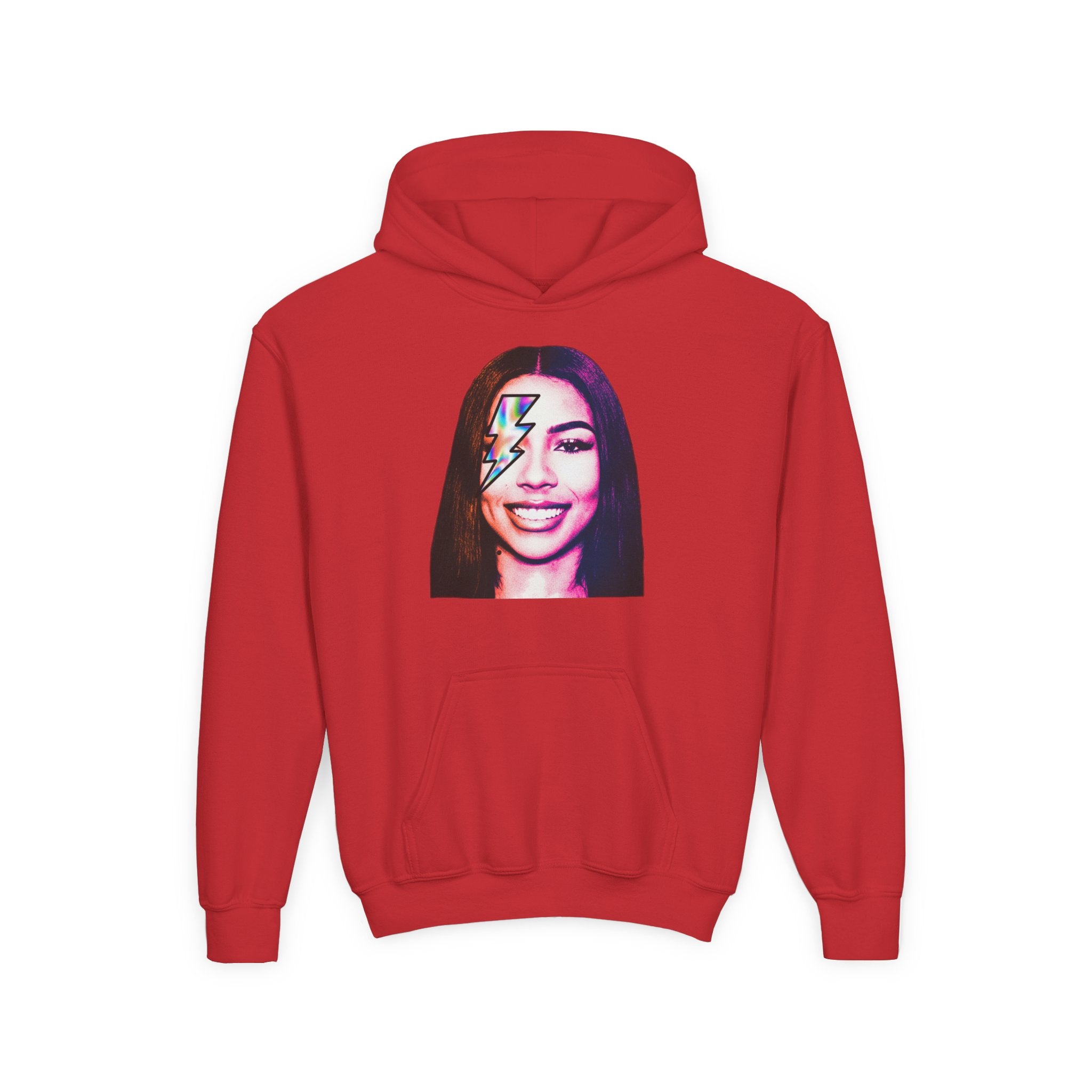 Youth Hoodie – Retro Lightning Face Graphic Pullover - Pixie Sleeze