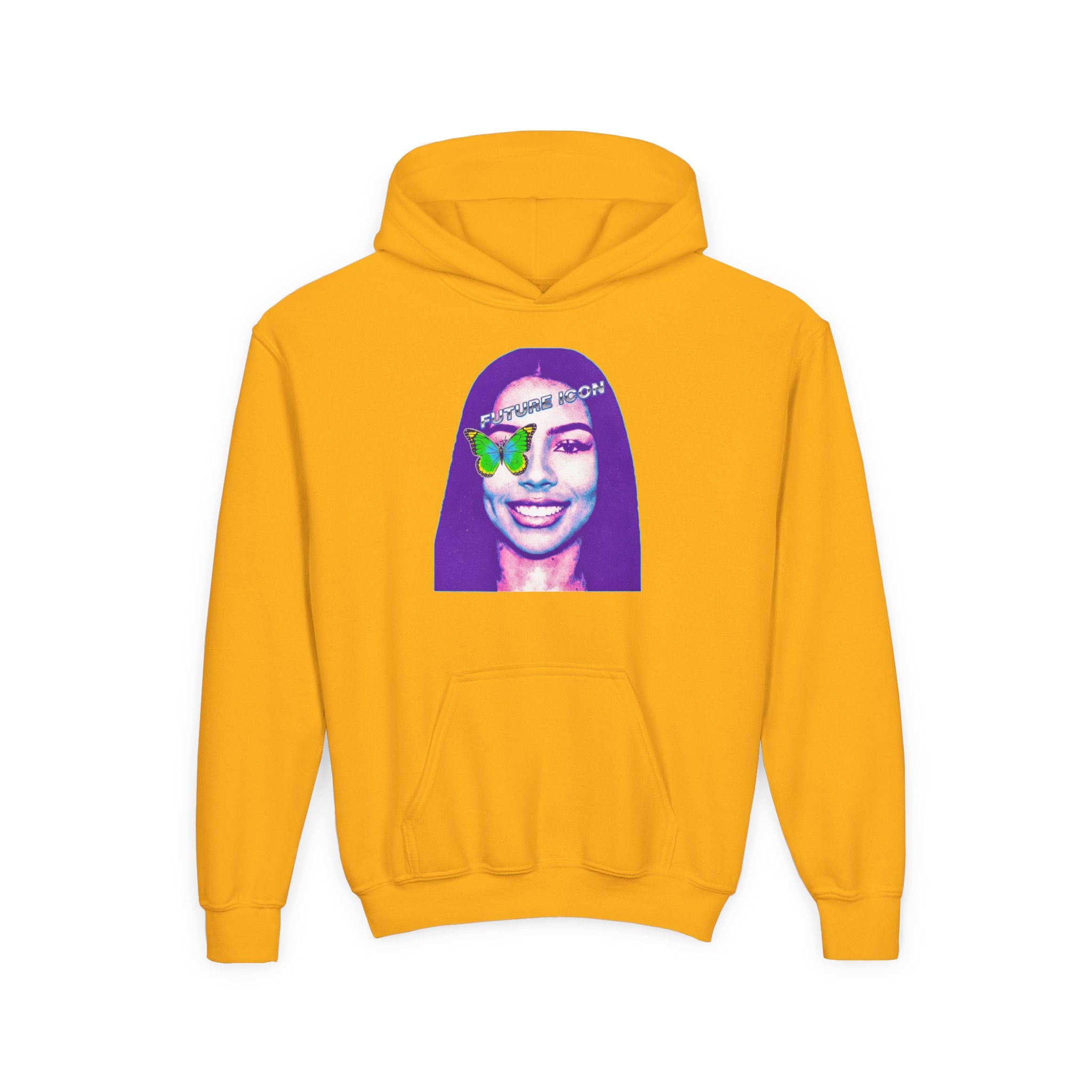 Youth Hoodie — Retro Neon Portrait "Fashion Icon" Graphic - Pixie Sleeze