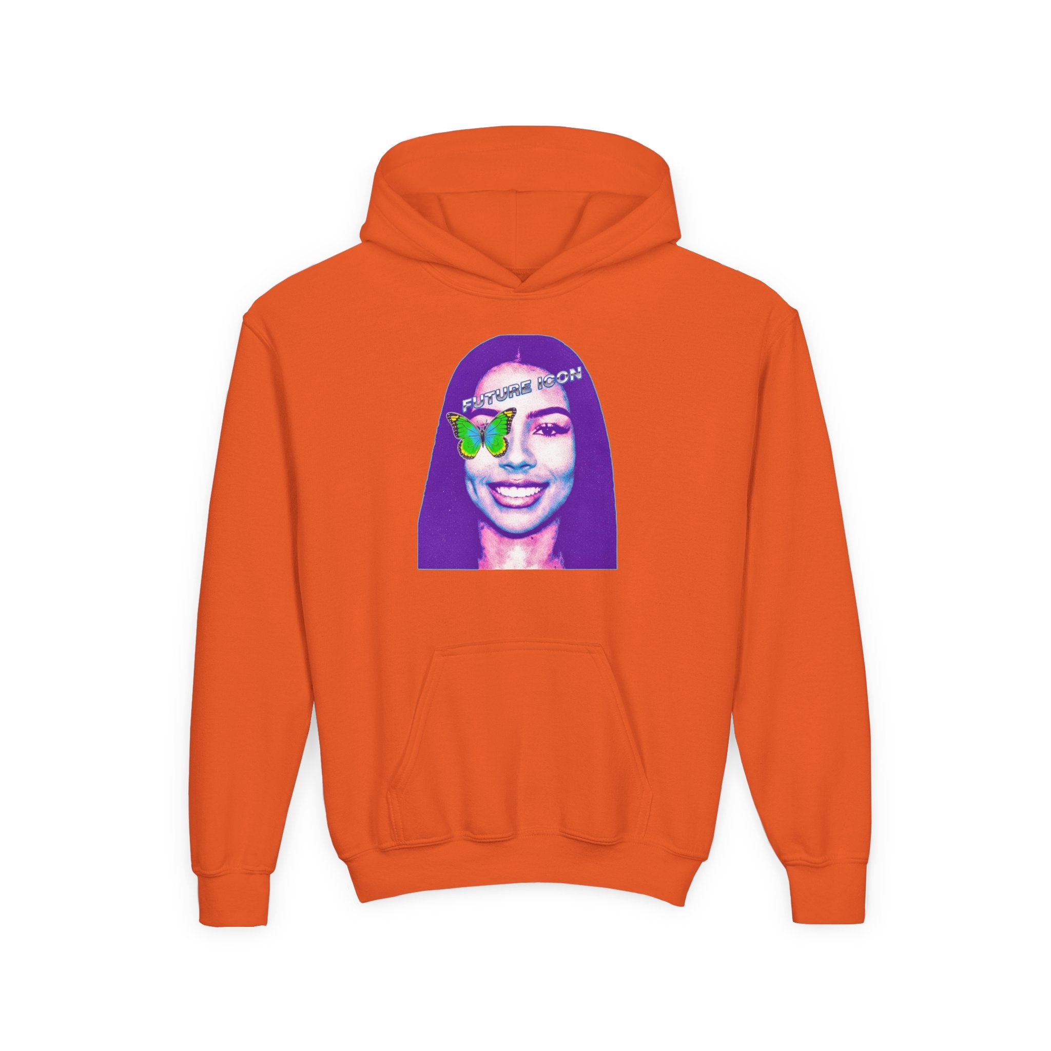 Youth Hoodie — Retro Neon Portrait "Fashion Icon" Graphic - Pixie Sleeze