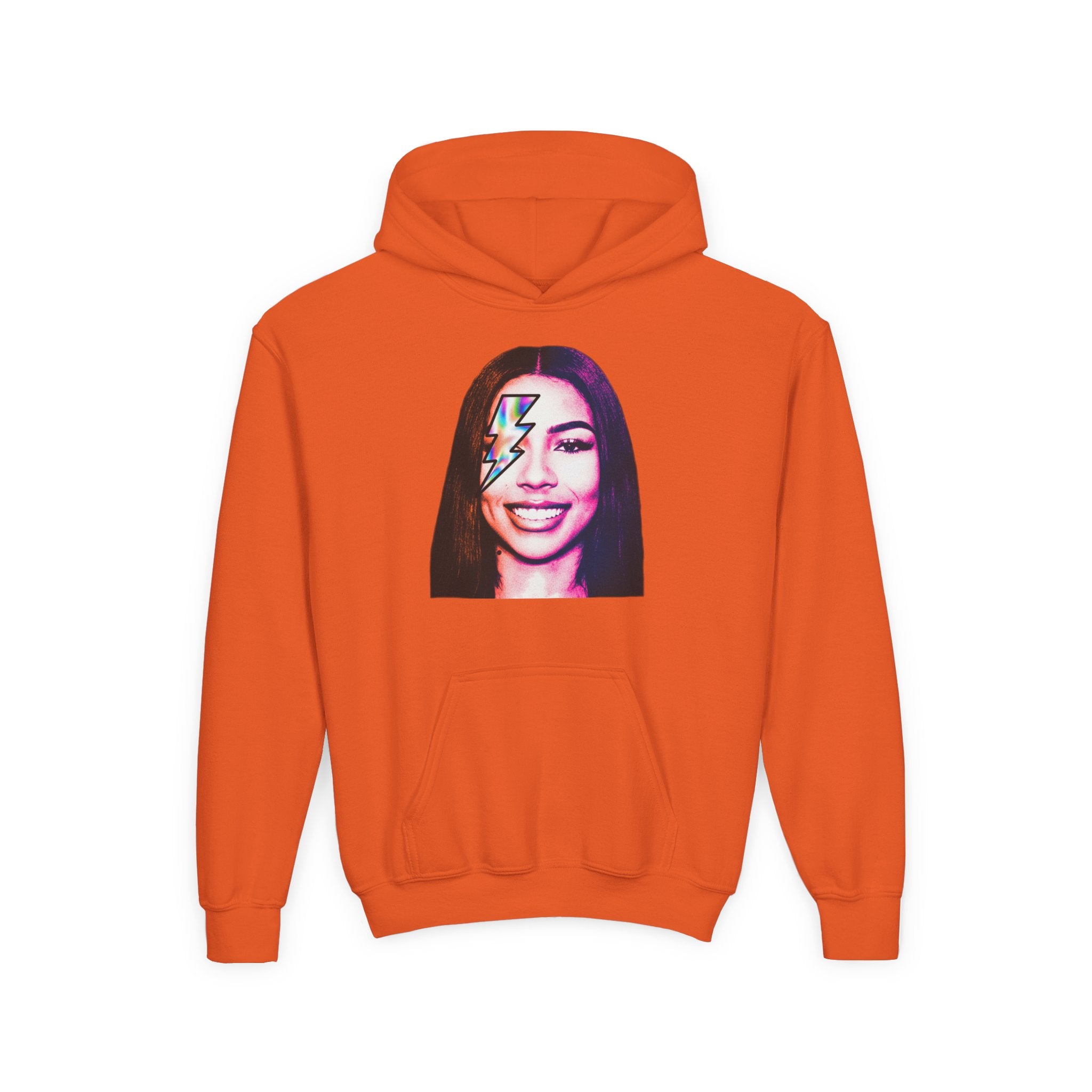 Youth Hoodie – Retro Lightning Face Graphic Pullover - Pixie Sleeze