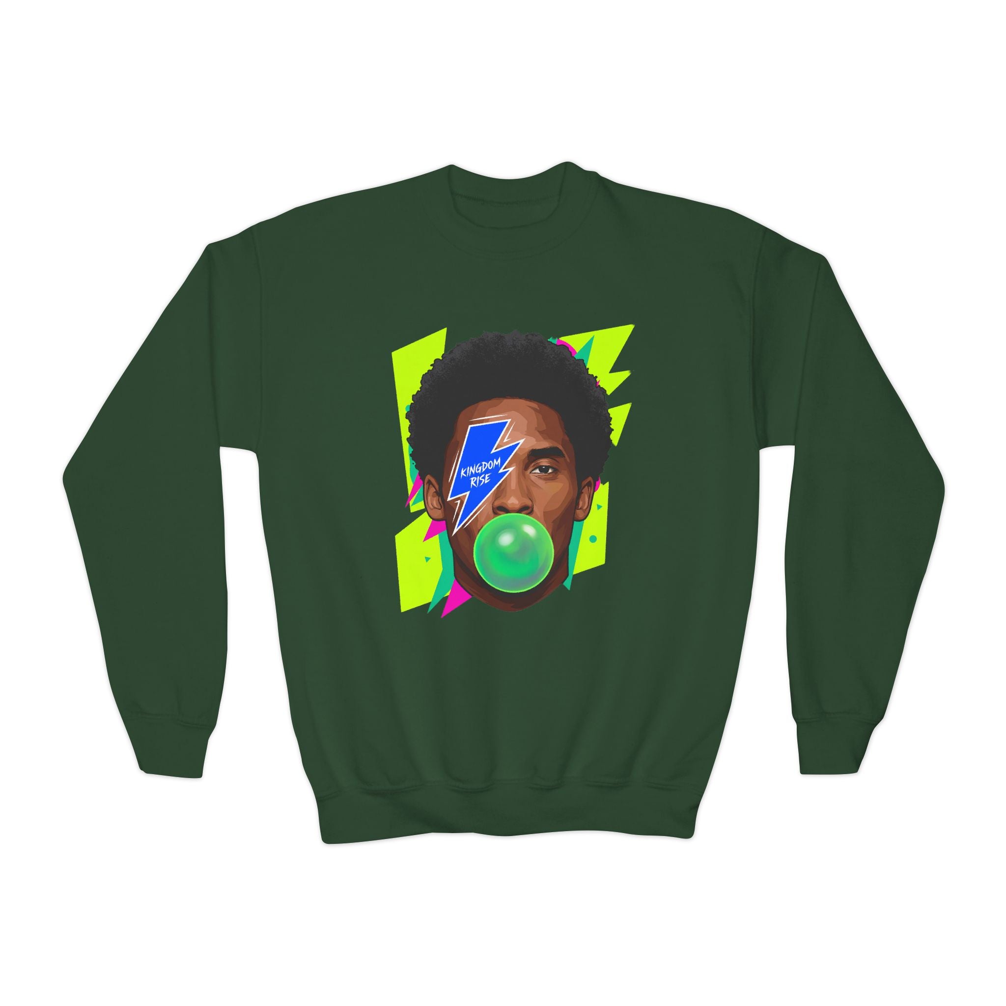 Youth Kobe Lightning Bubblegum Youth Crewneck Sweatshirt - Pixie Sleeze