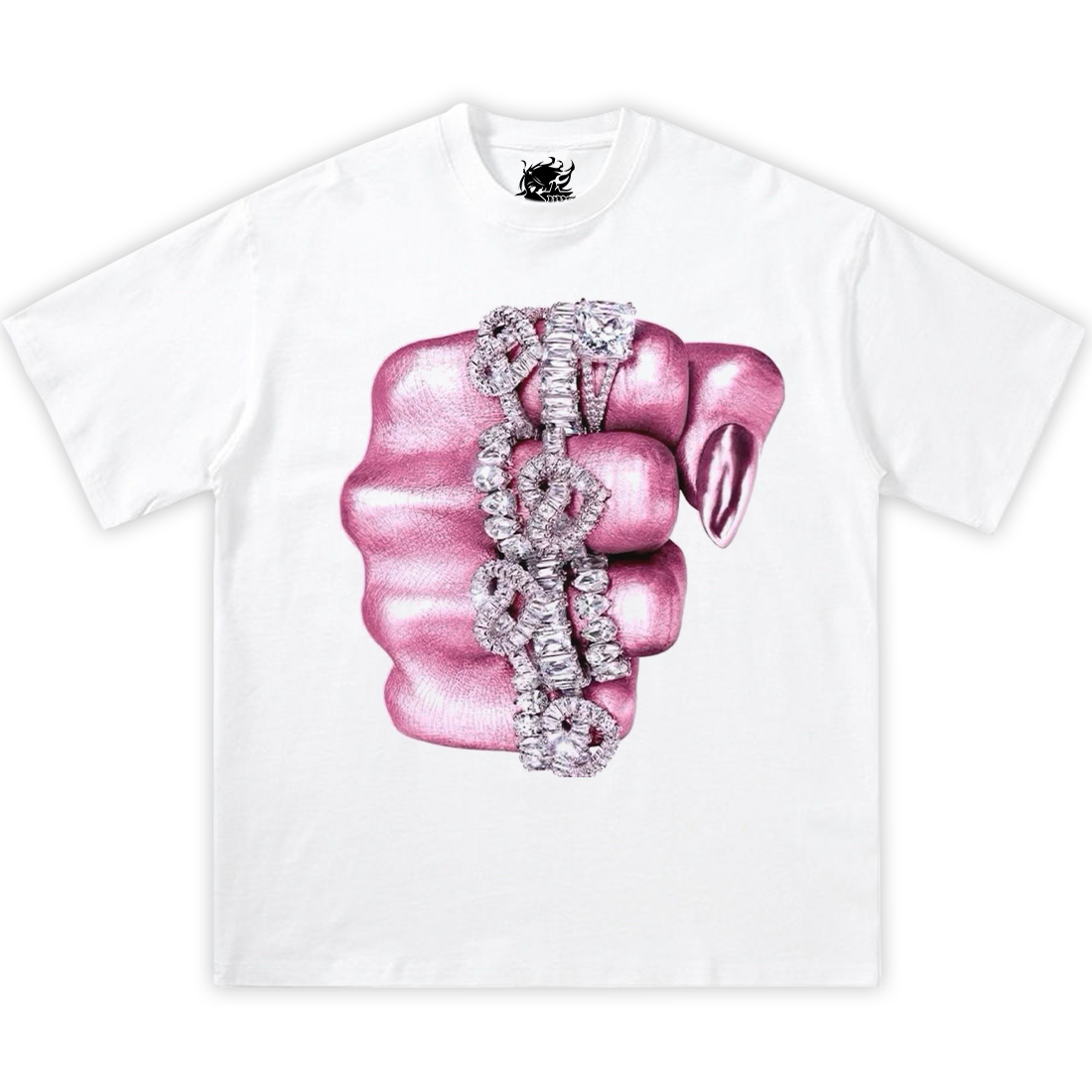 PINK KNUCKLES Boxy Vintage Shirt Graphic Tee Streetwear Y2K