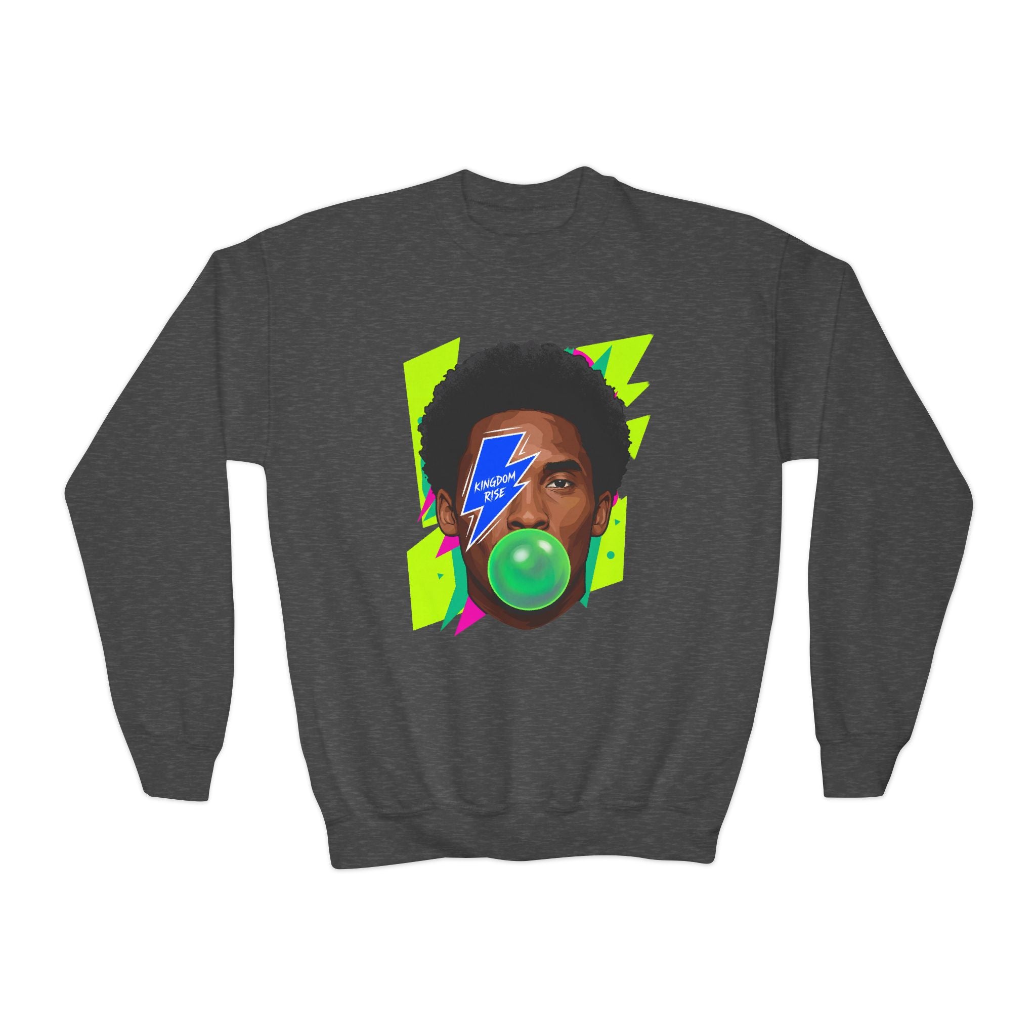 Youth Kobe Lightning Bubblegum Youth Crewneck Sweatshirt - Pixie Sleeze