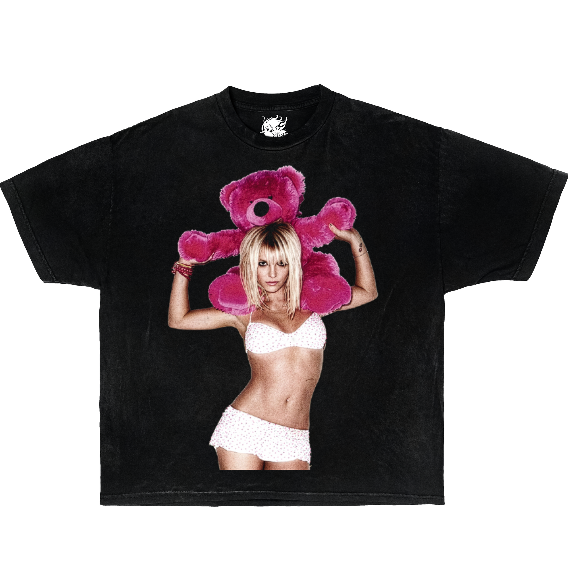 BRITNEY SPEARS Vintage Boxy Shirt Graphic Tees Streetwear Y2K Washed Tshirt Oversized