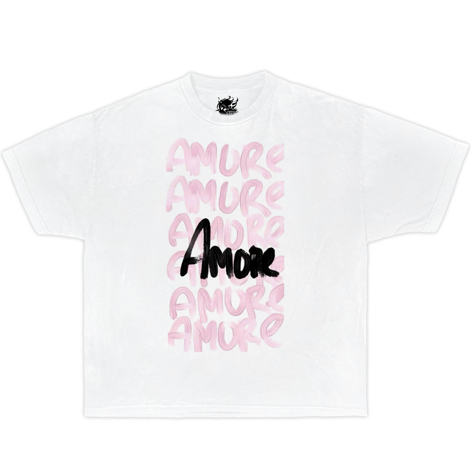 AMORE Boxy Vintage Shirt Graphic Tee Streetwear Y2K