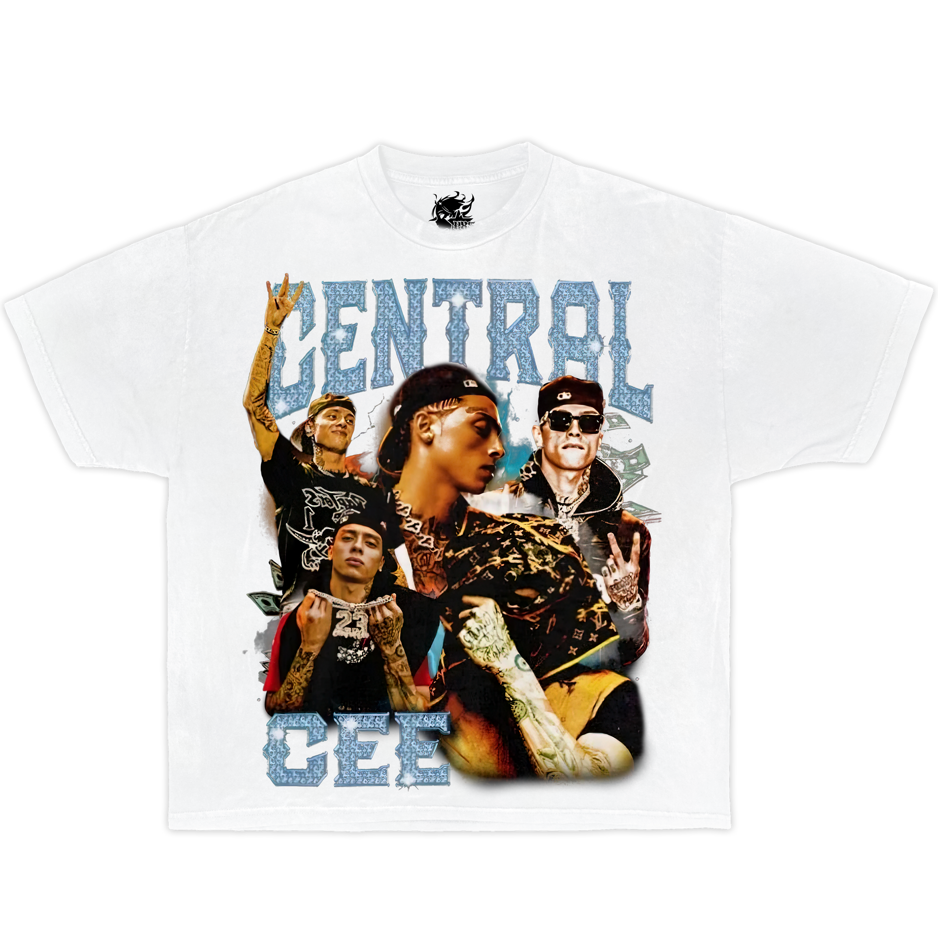 CENRAL CEE Boxy Vintage Shirt Graphic Tee Basketball Streetwear Y2K