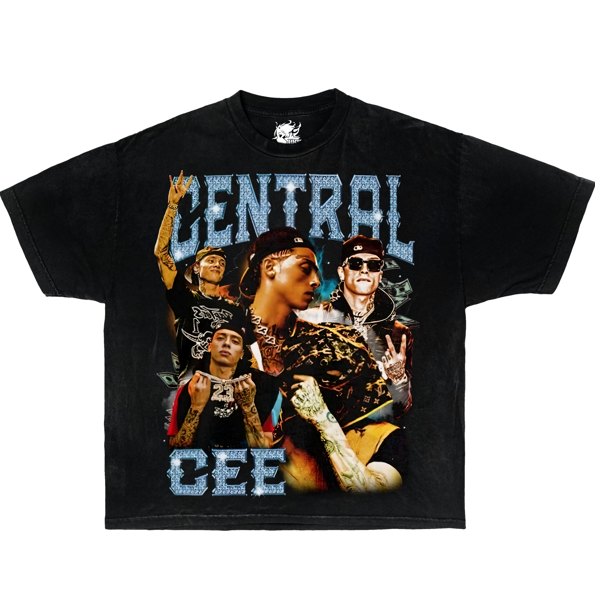 CENRAL CEE Boxy Vintage Shirt Graphic Tee Basketball Streetwear Y2K