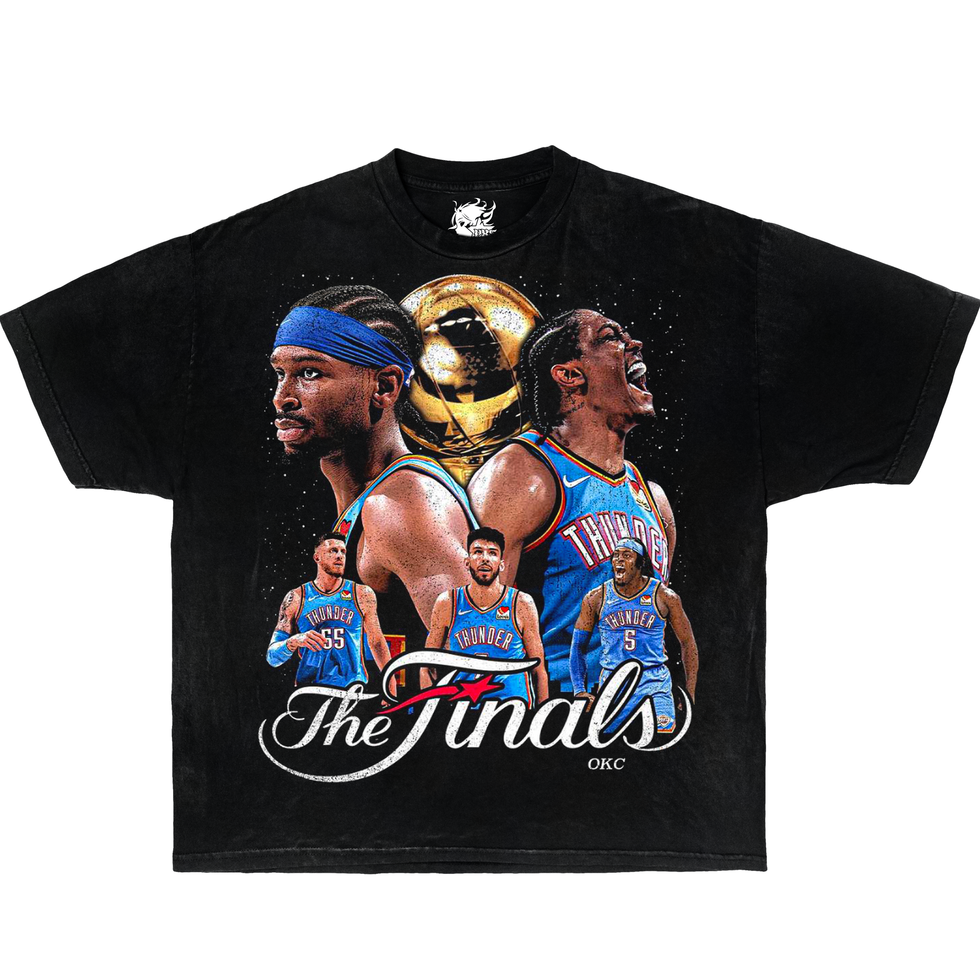 OKC THUNDER FINALS Boxy Vintage Shirt Graphic Tee Basketball Streetwear Y2K