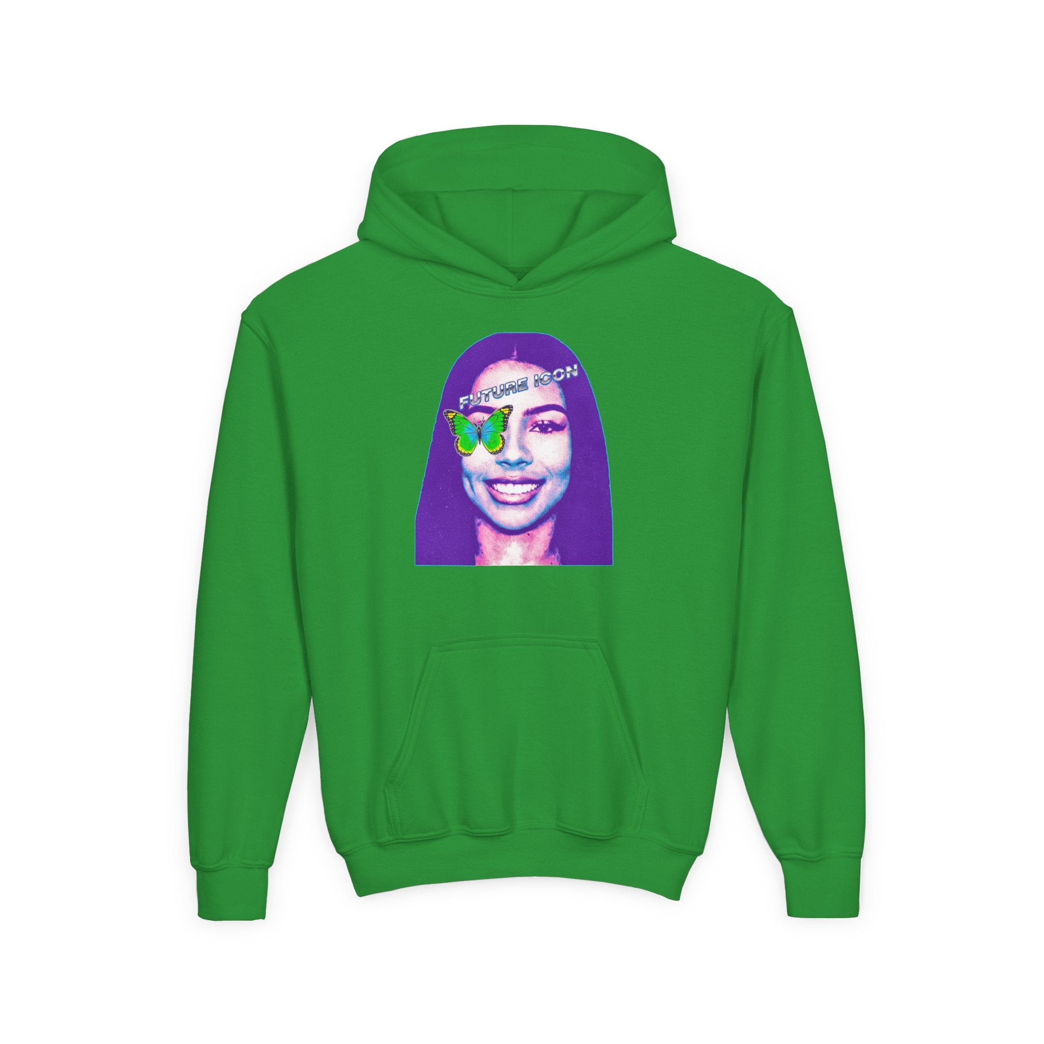 Youth Hoodie — Retro Neon Portrait "Fashion Icon" Graphic - Pixie Sleeze