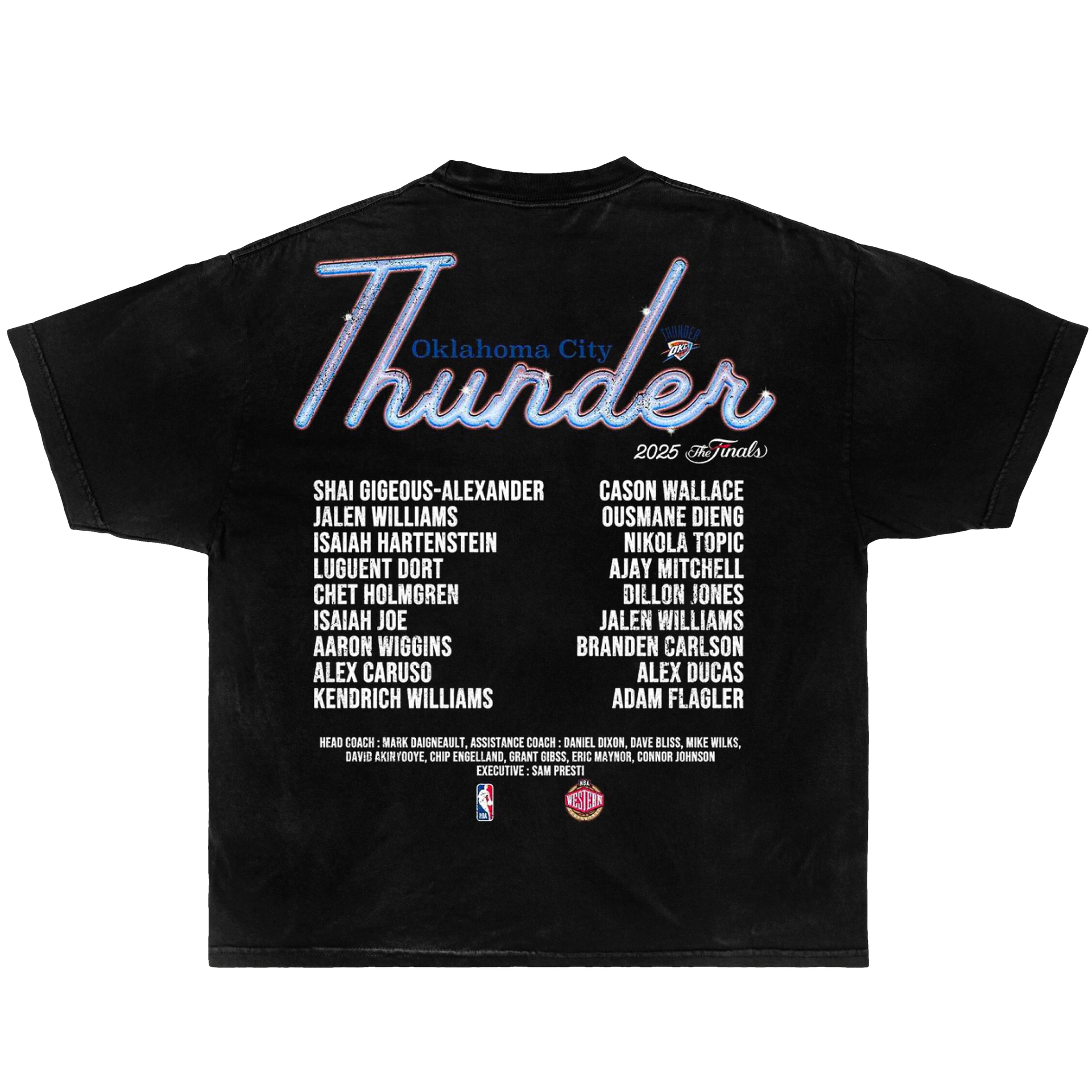 OKC THUNDER FINALS Boxy Vintage Shirt Graphic Tee Basketball Streetwear Y2K
