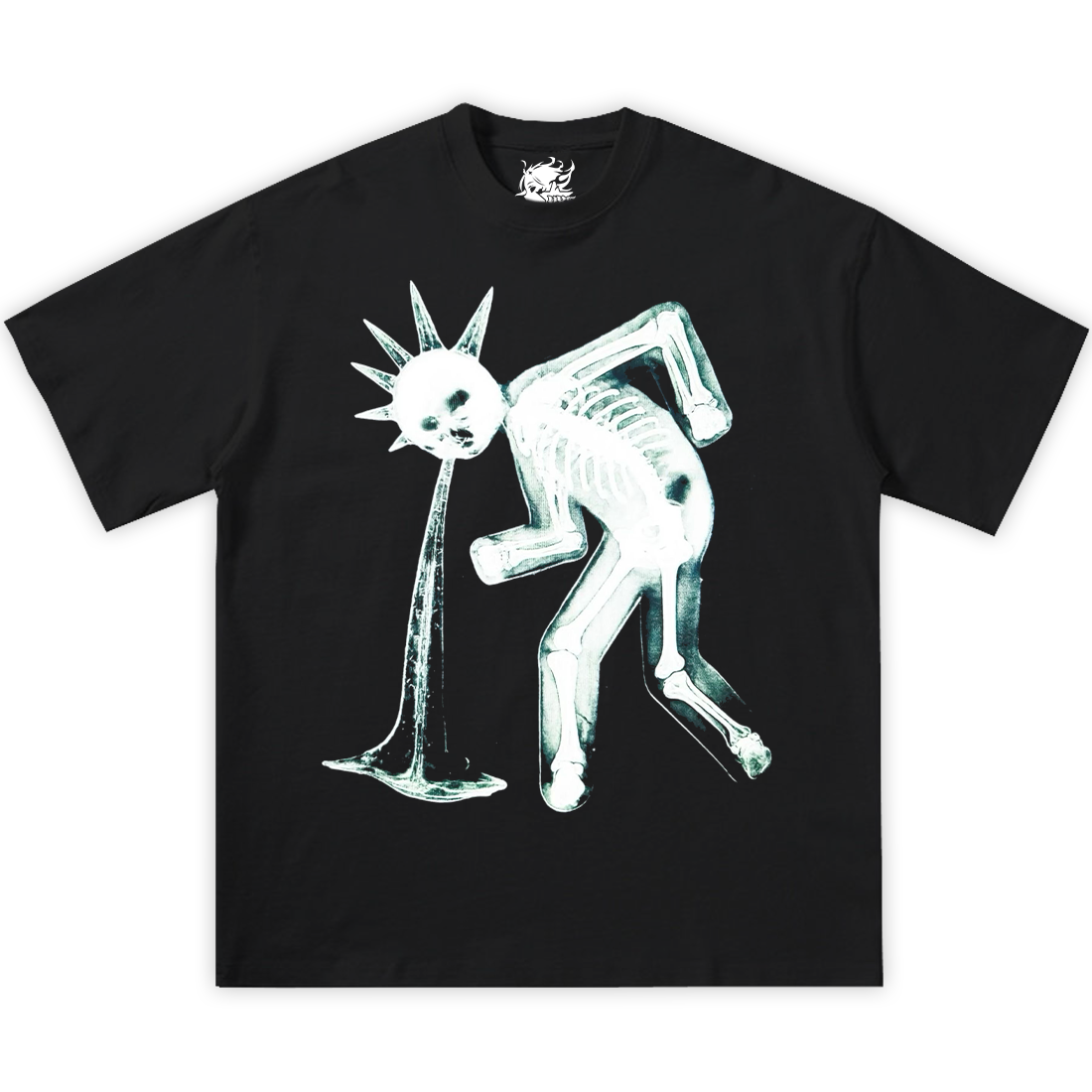 LAST-NIGHTS X-RAY Boxy Vintage Shirt Graphic Tee Streetwear Y2K