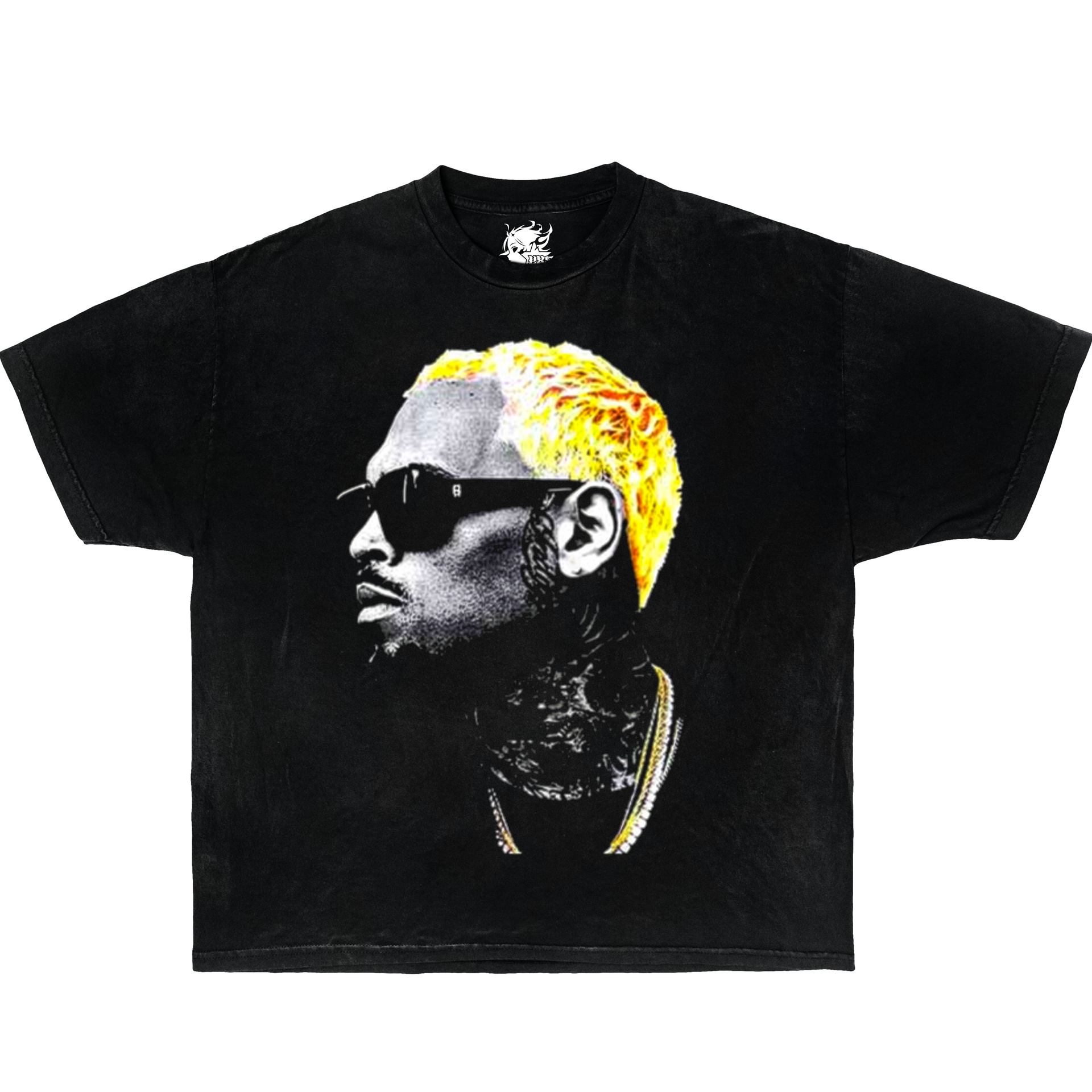 CHRIS BROWN Vintage Boxy Shirt Graphic Tees Streetwear Y2K Washed Tshirt Oversized