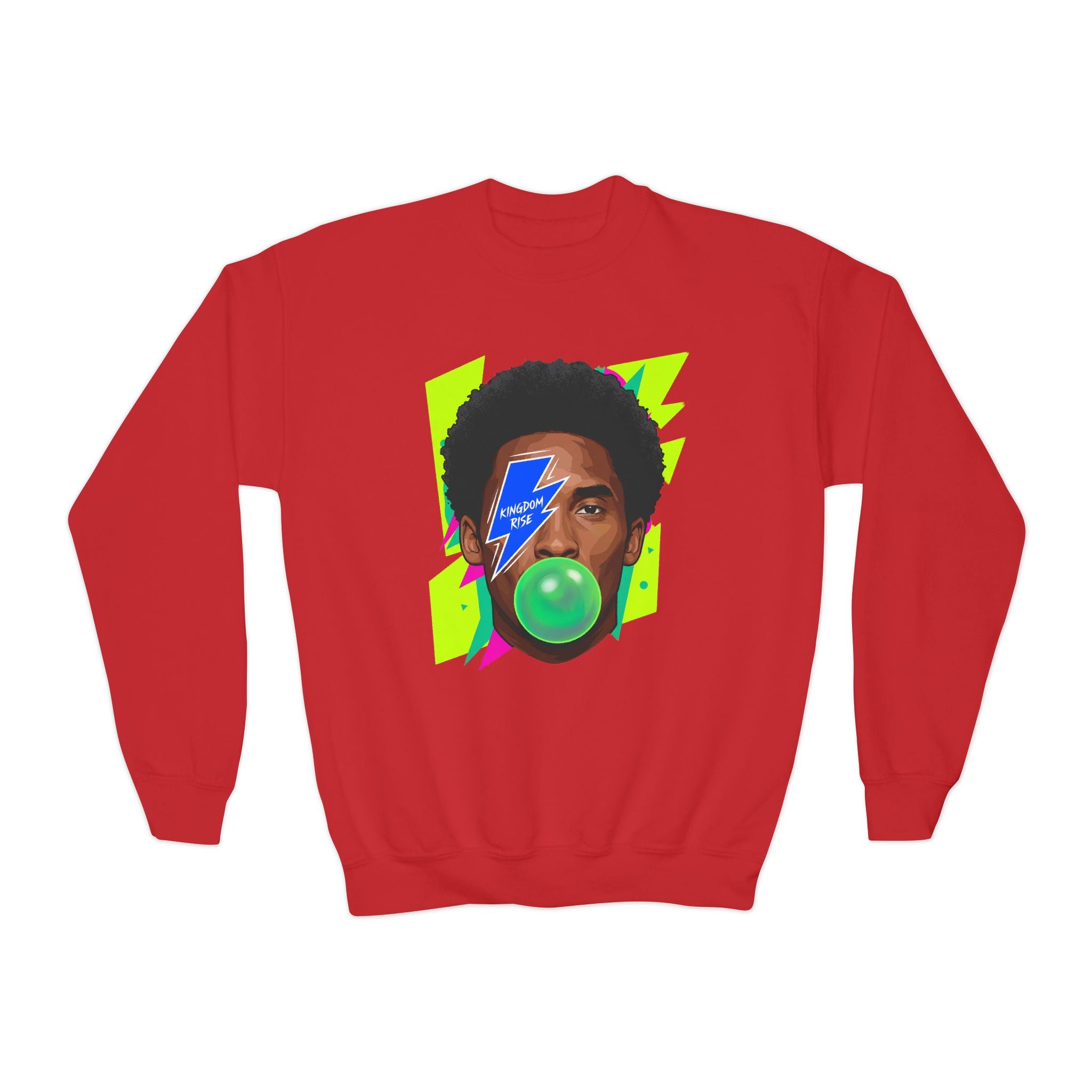 Youth Kobe Lightning Bubblegum Youth Crewneck Sweatshirt - Pixie Sleeze
