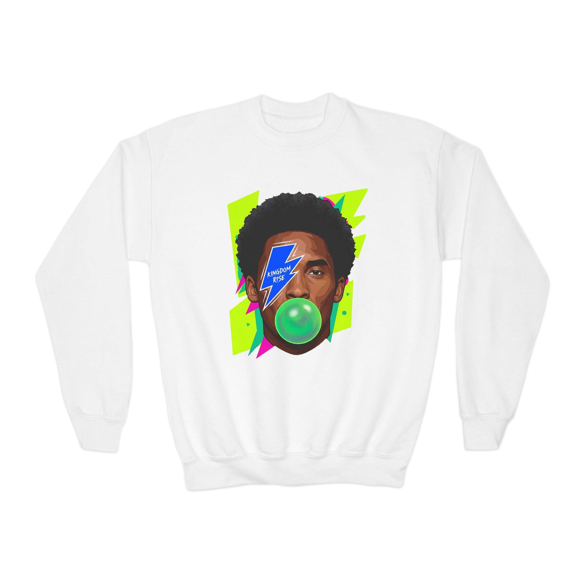 Youth Kobe Lightning Bubblegum Youth Crewneck Sweatshirt - Pixie Sleeze