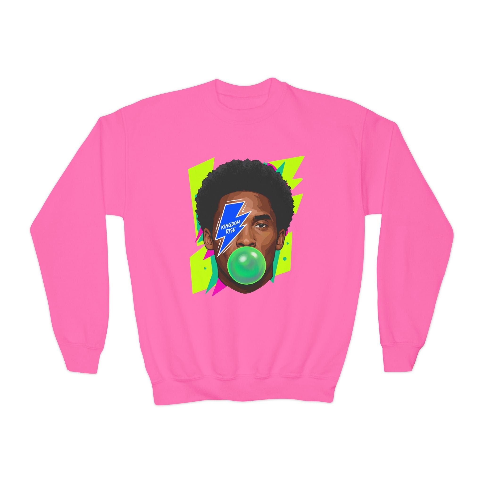 Youth Kobe Lightning Bubblegum Youth Crewneck Sweatshirt - Pixie Sleeze