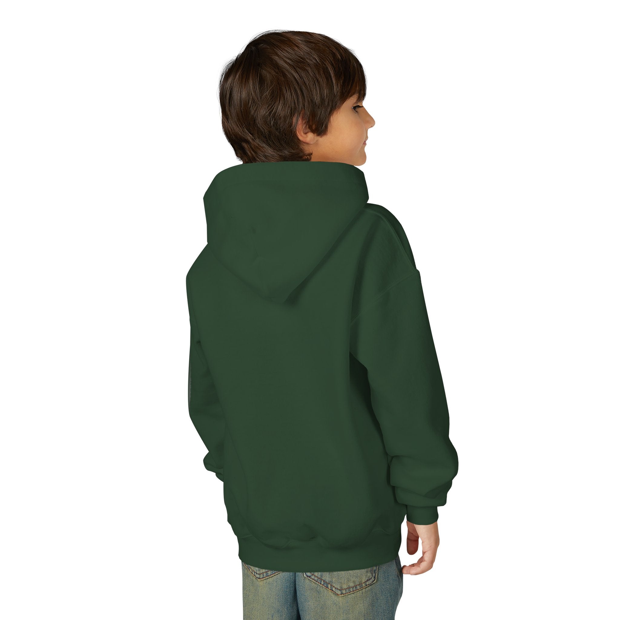 Youth Hoodie — Colorful Portrait Face Graphic with Neon Flame Accent - Pixie Sleeze