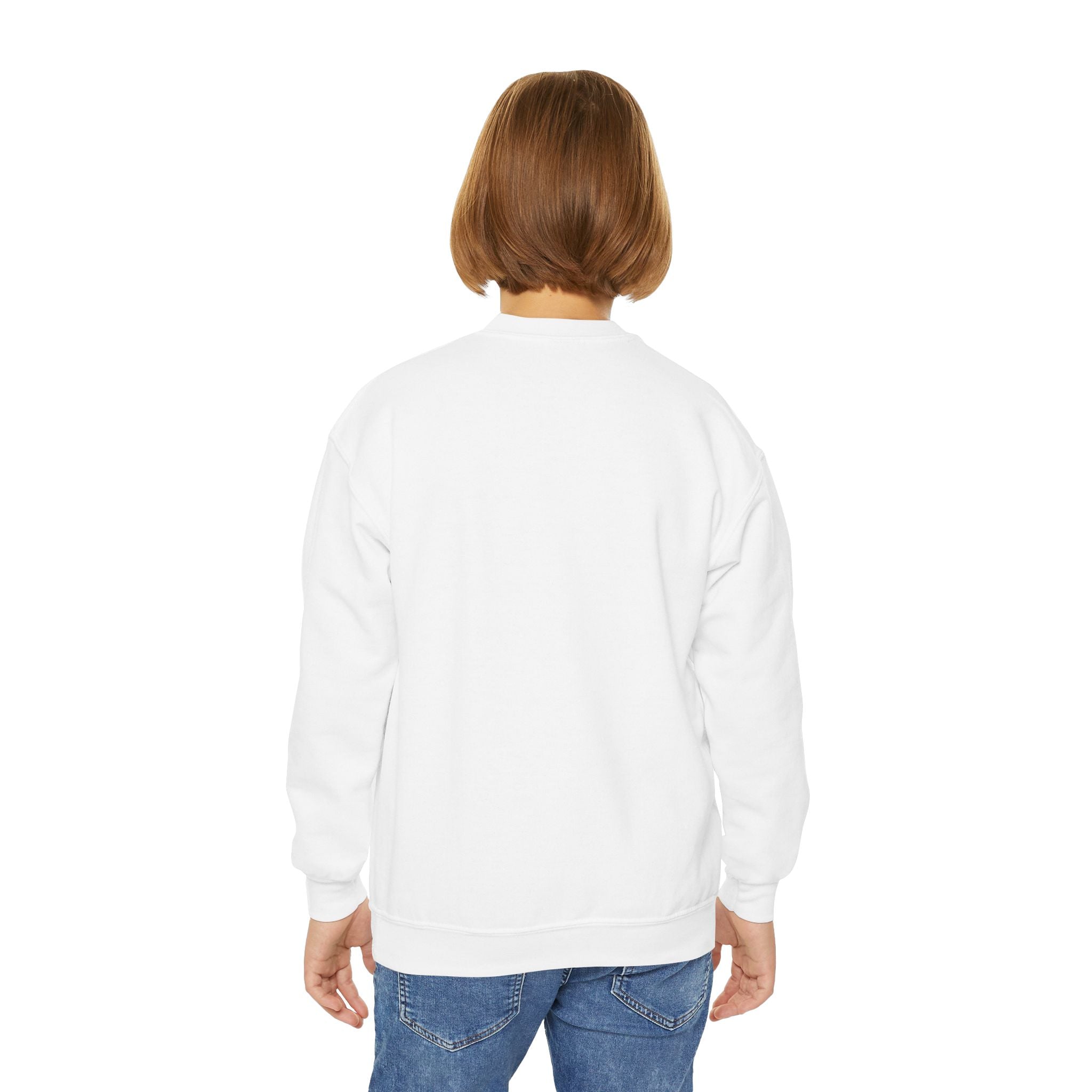 Youth Sweatshirt — Retro Lightning Face Graphic Crewneck - Pixie Sleeze