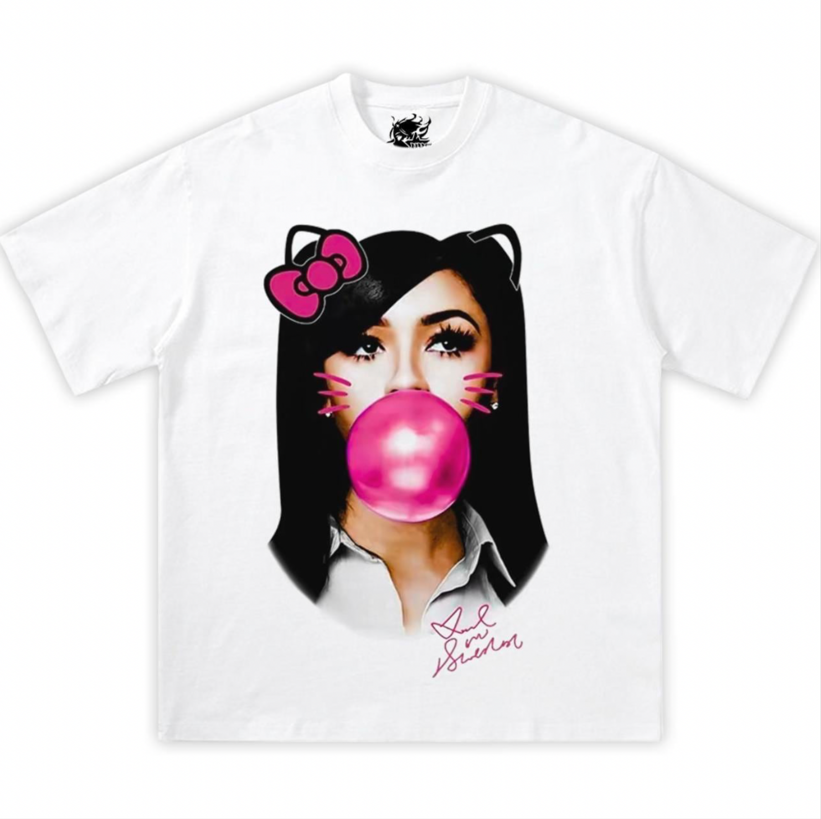 FREE THUG HELLO KITTY Boxy Vintage Shirt Graphic Tee Streetwear Y2K