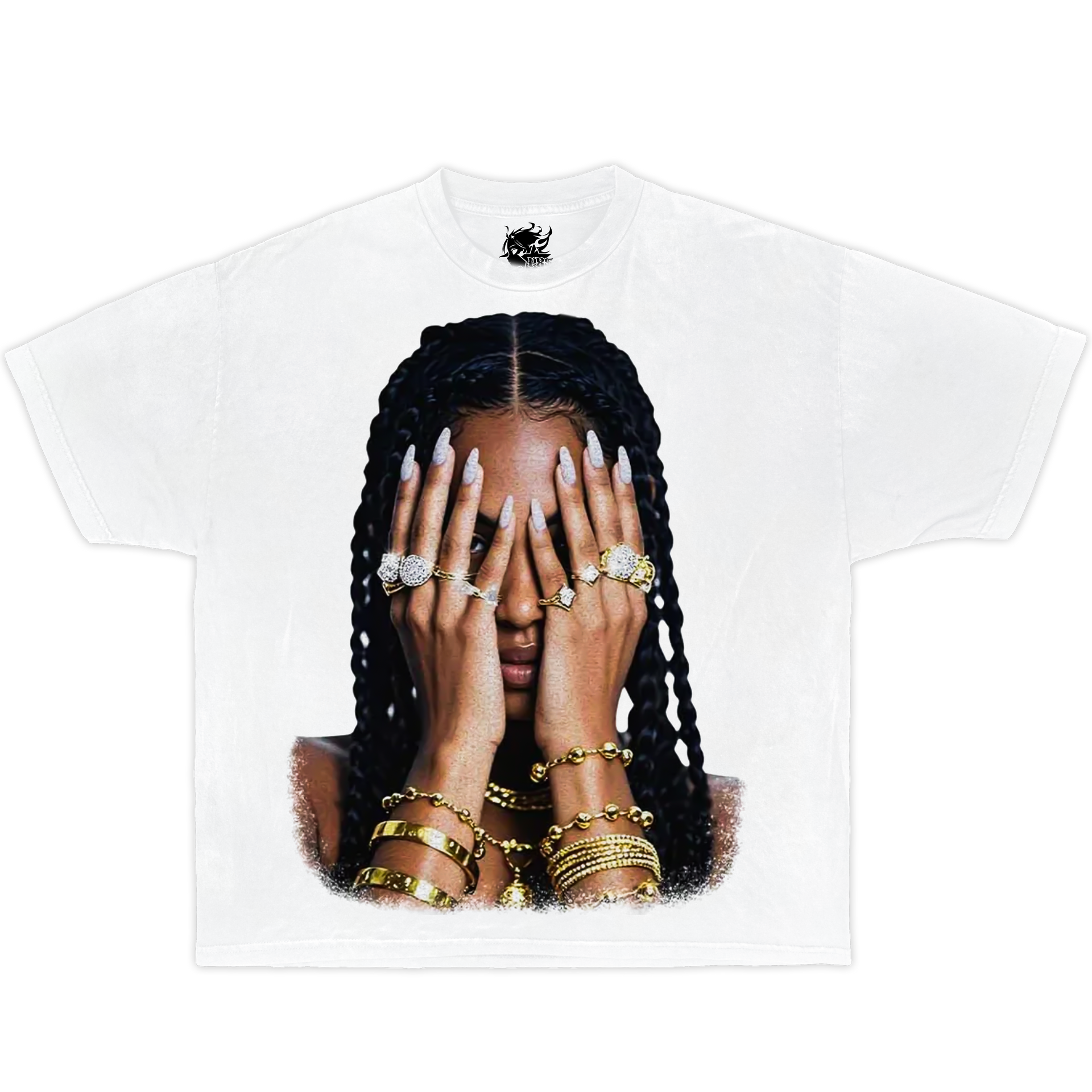 JEWELS Boxy Vintage Shirt Graphic Tee Streetwear Y2K