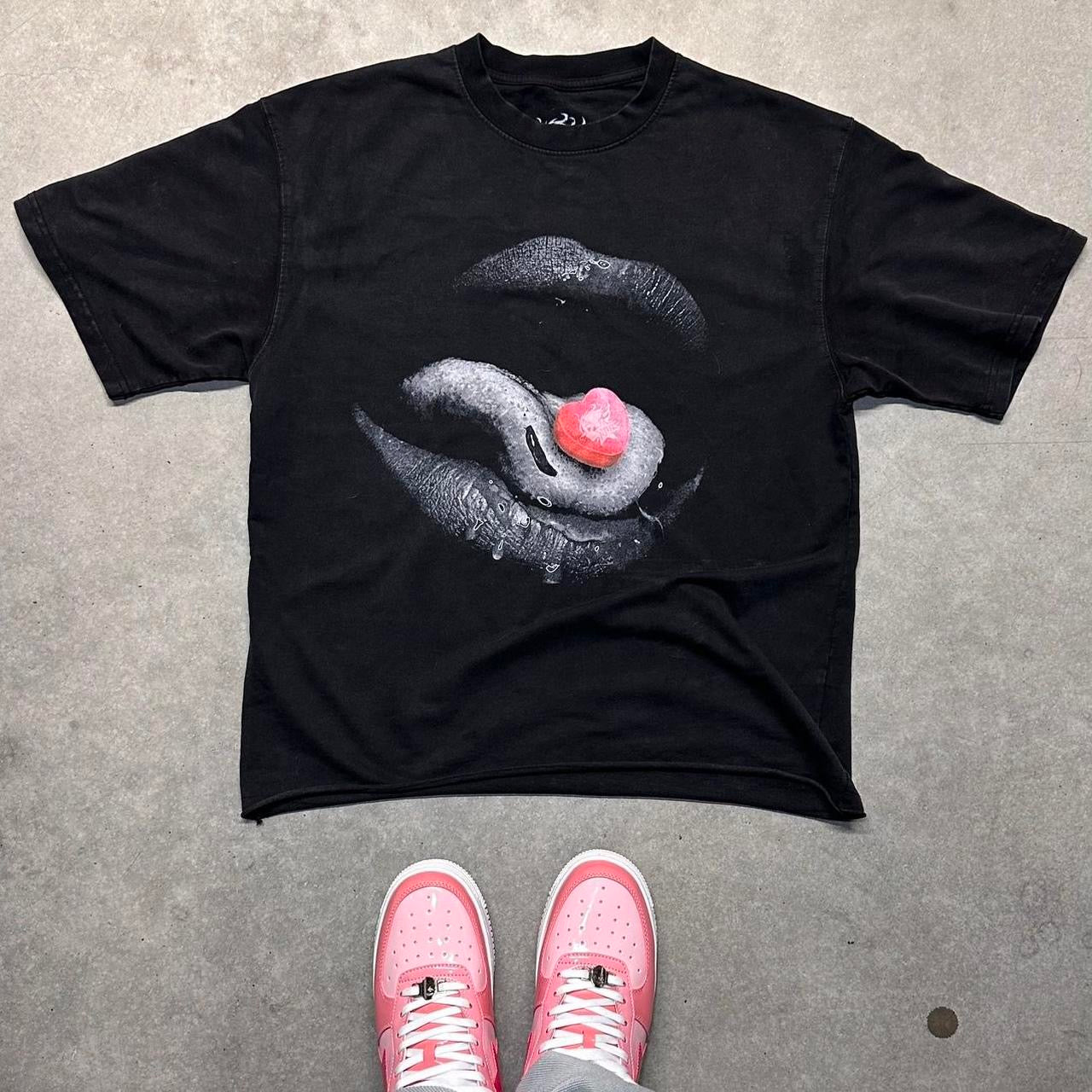 CANDY MOUTH Boxy Vintage Shirt Graphic Tee Streetwear Y2K