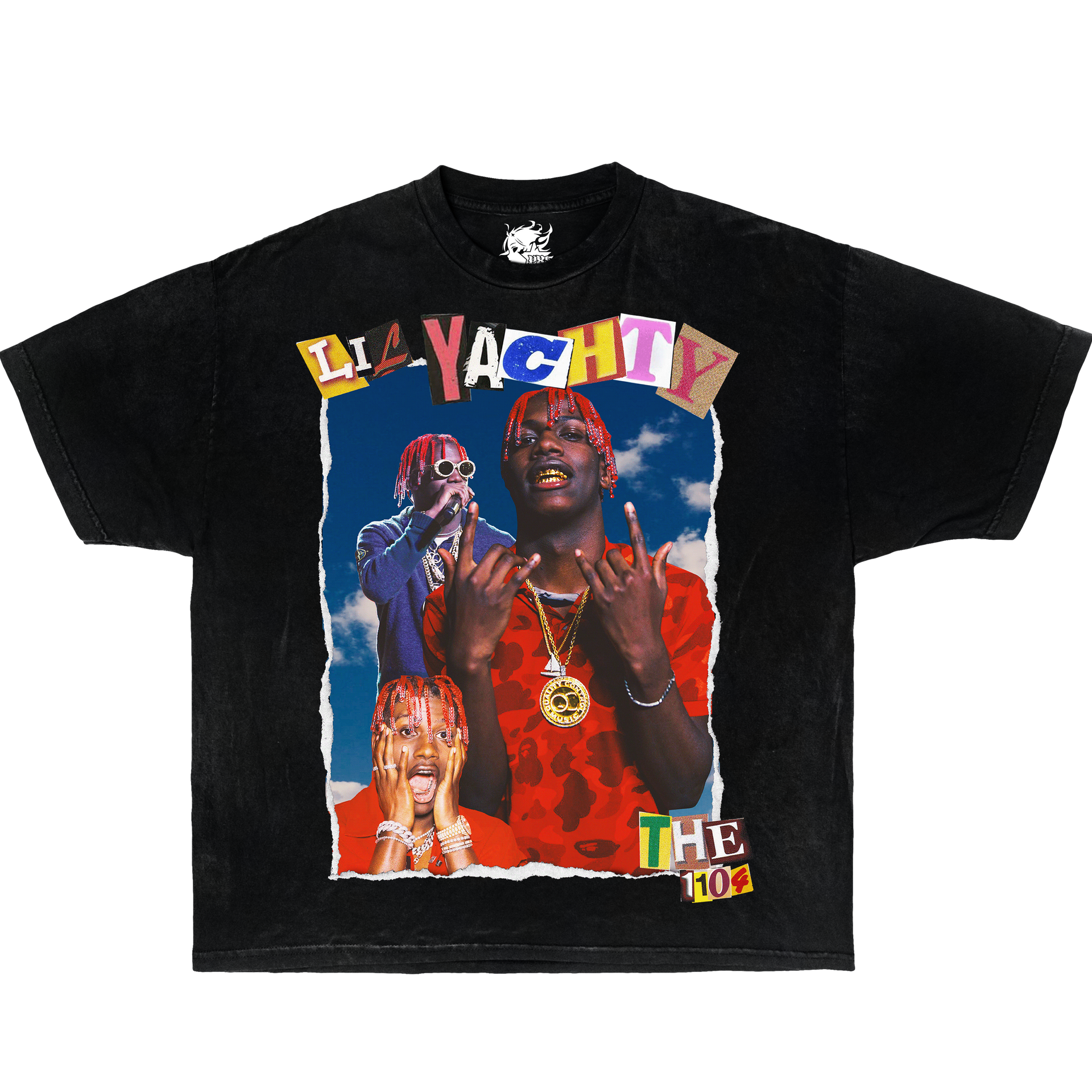 LIL YATCHY Boxy Vintage Shirt Graphic Tee Basketball Streetwear Y2K