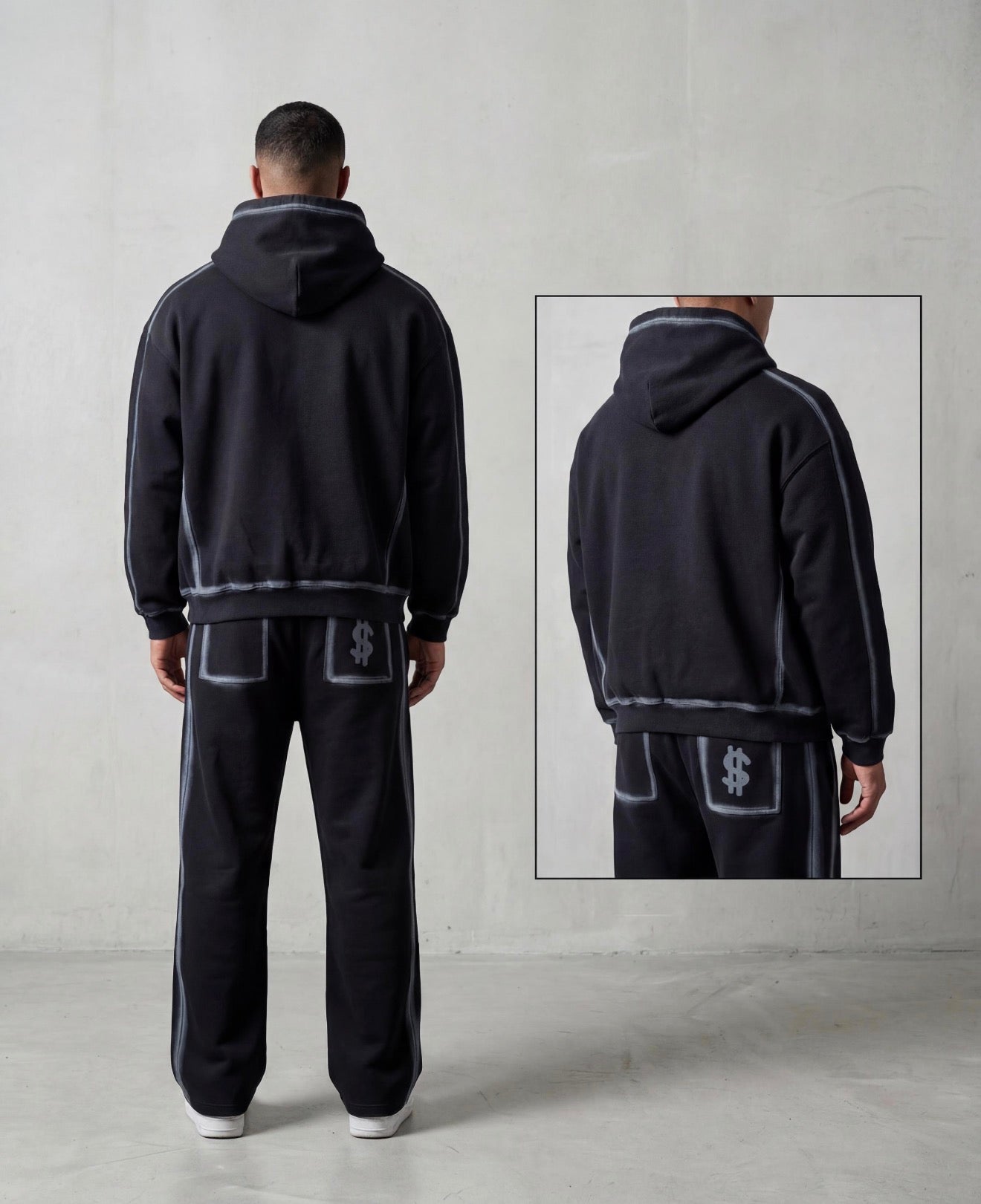 Money Cry Washed Black Streetwear Sweatpants - Pixie Sleeze