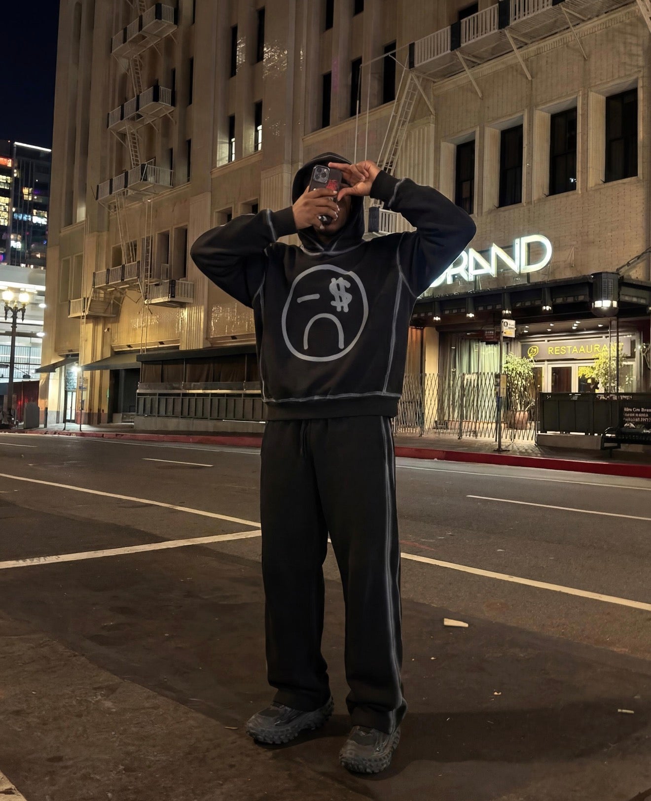 Money Cry Washed Black Streetwear Sweatpants - Pixie Sleeze