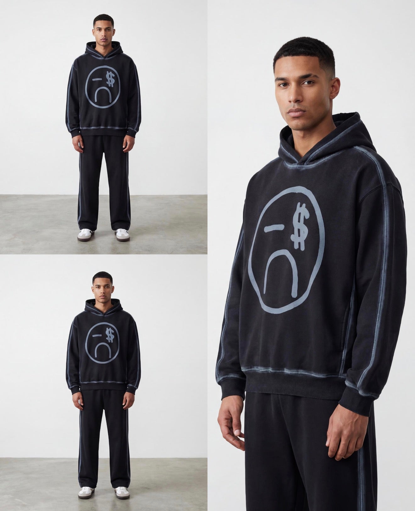 Money Cry Washed Black Streetwear Sweatpants - Pixie Sleeze