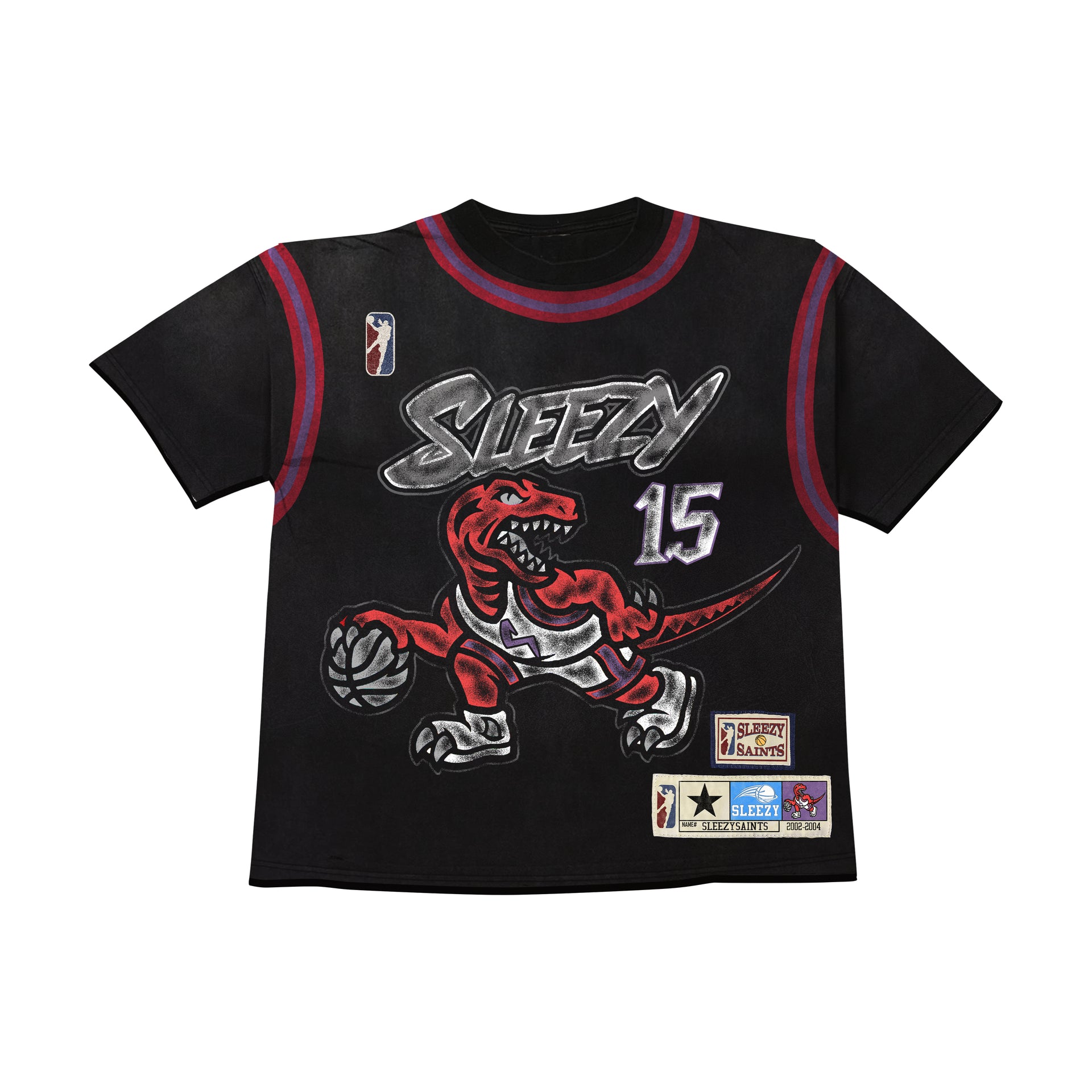 Sleezy Raptors Crossover Shirt – Oversized Boxy Fit Streetwear Graphic Vintage Jersey Basketball Shirt