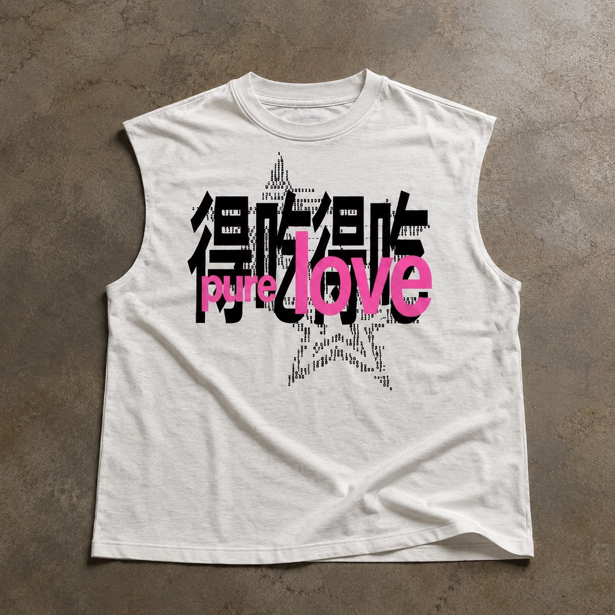 PURE LOVE Raw Edge Tank